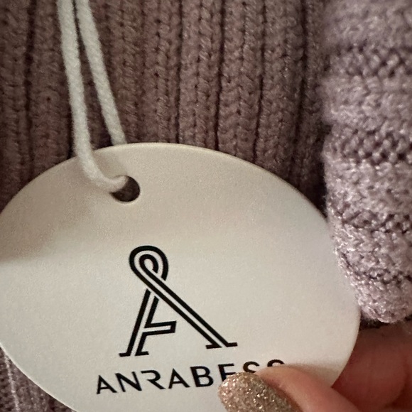 ANRABESS Women Oversized Mauve Turtleneck Sweater Dress. Size medium. - Picture 6 of 11